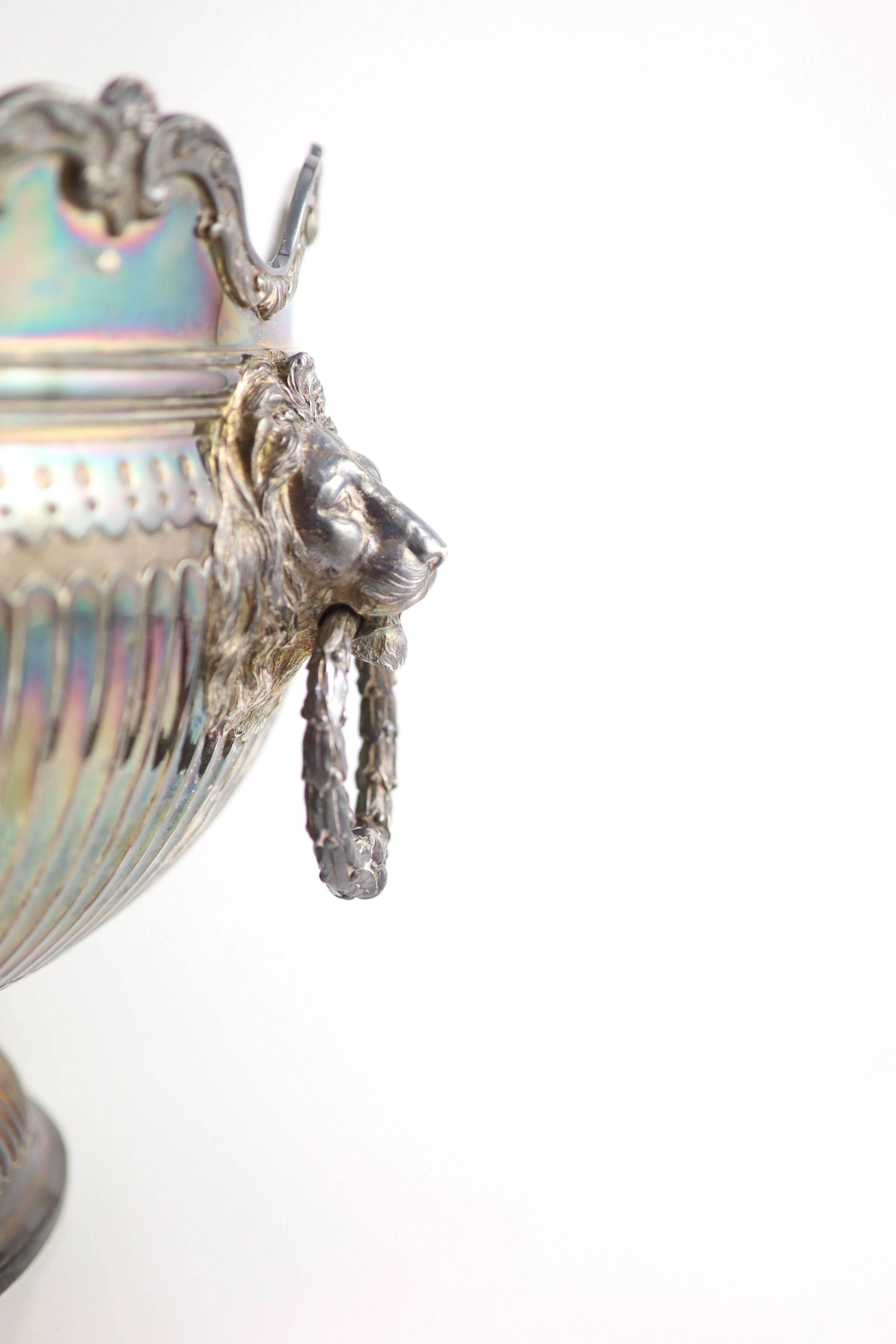 A good large Victorian fluted silver Monteith bowl, by F.B. Thomas & Co, New Bond Street